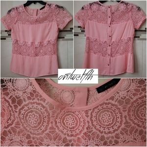 🌠On Twelfth🌠 delicate rose lace detailed top